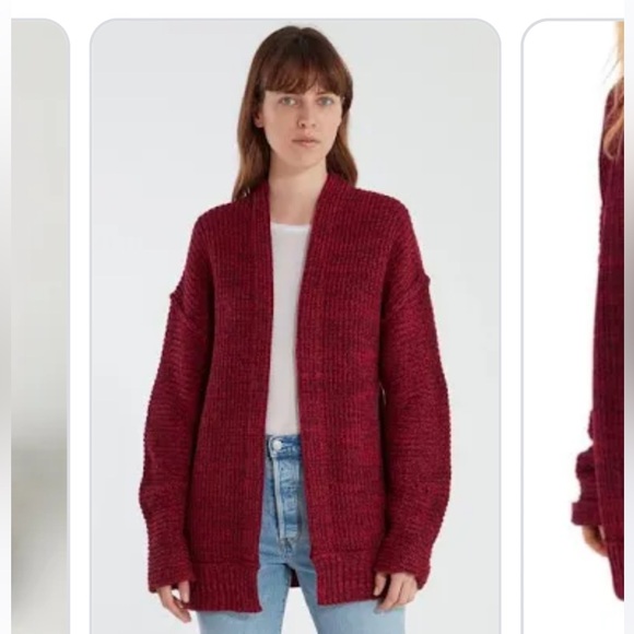 Free People High Hopes Cardigan-Burgundy/Red - Picture 2 of 9
